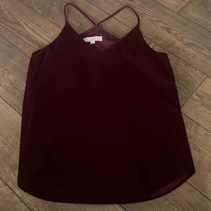 Loft- purple/maroon velvet tank top- size S